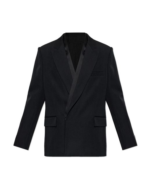 Balmain Blue Wool Blazer With Double Vent for men