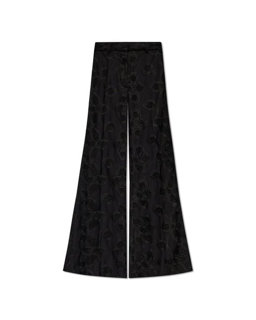 Munthe Black 'eileen' Embroidered Trousers,