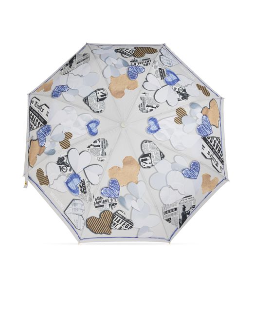 Moschino Blue Folding Umbrella