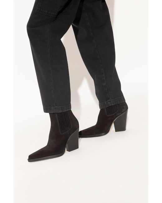 Paris Texas Black 'Dallas' Heeled Ankle Boots