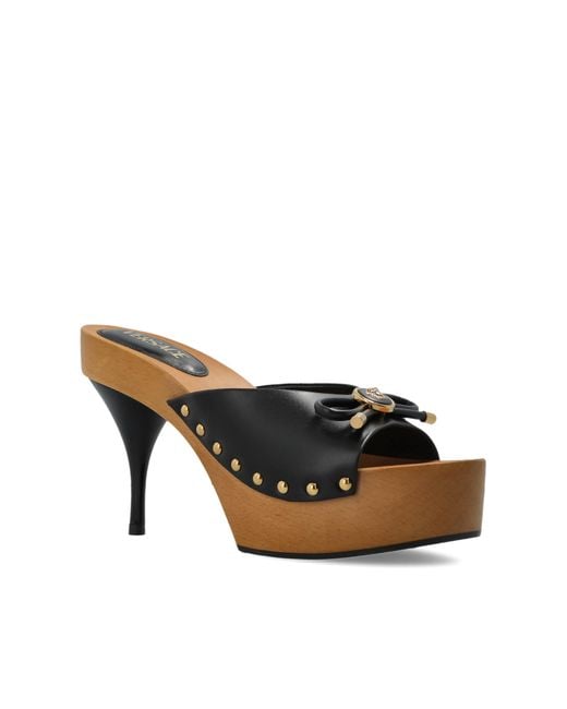 Versace Black Opera Bow Platform Slides