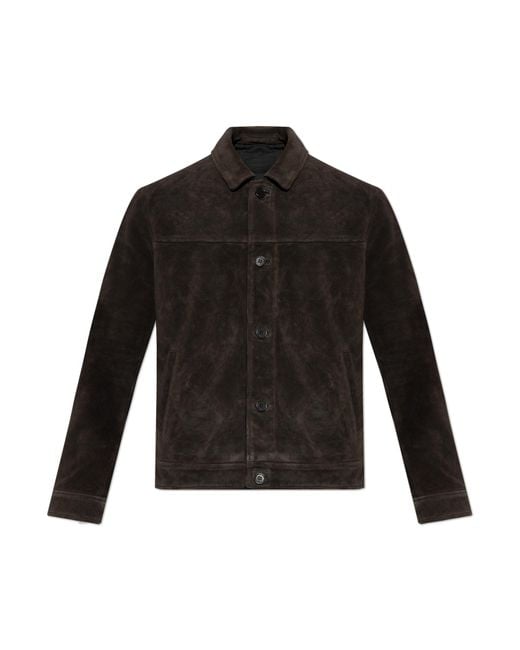 AllSaints Black Suede Jacket 'Nates' for men