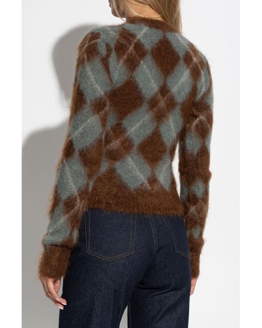 AMI Brown Patterned Sweater