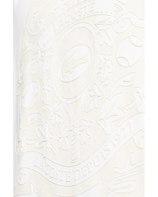 LACOSTE RUNWAY Natural T-Shirt With Printed Logo for men