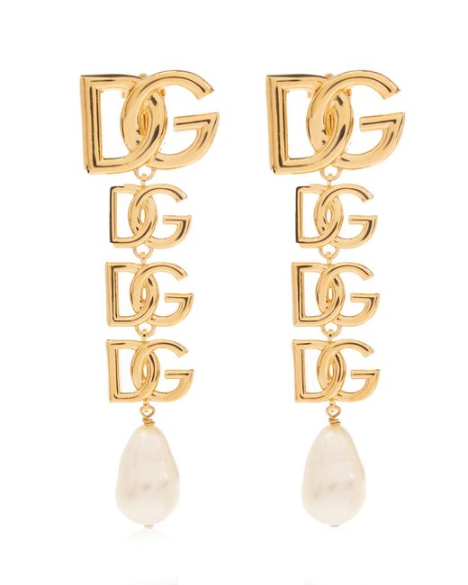 Dolce & Gabbana Metallic Drop Clip-on Earrings,