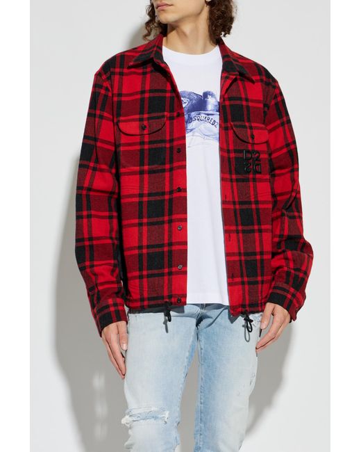 DSquared² Red Checked Pattern Shirt for men
