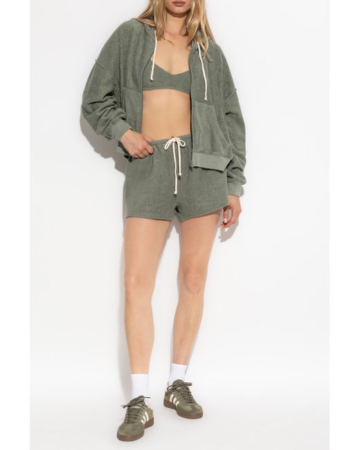 American Vintage Green Terry Cotton Shorts