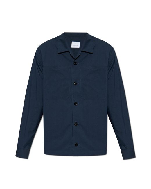 Paul Smith Blue Jacket With Pockets for men