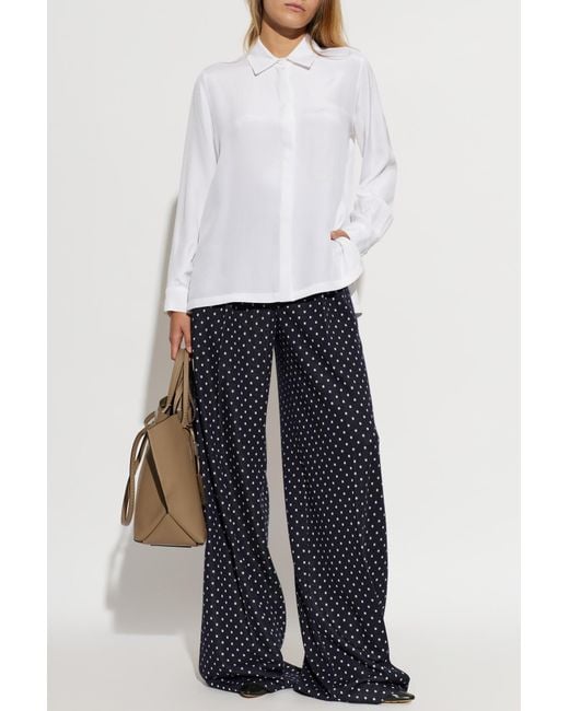 Max Mara White Silk Shirt 'Geranio'