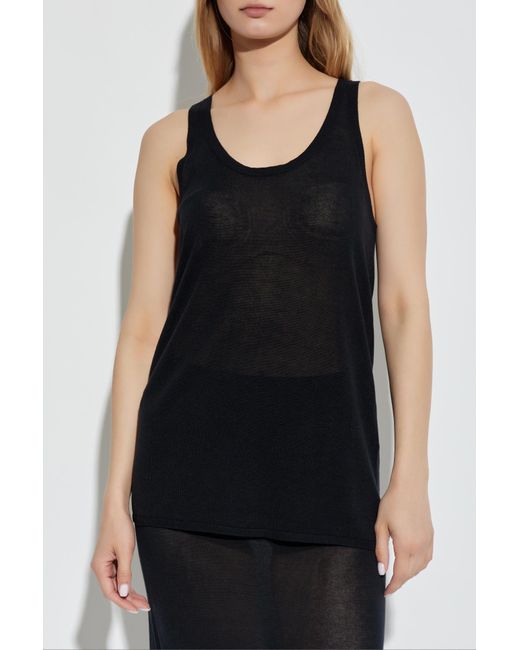 Totême  Black Top With A Round Neckline