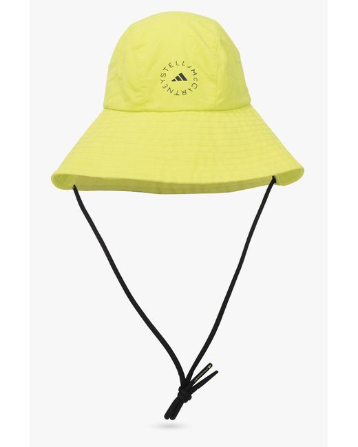 Adidas By Stella McCartney Yellow Bucket Hat With Logo