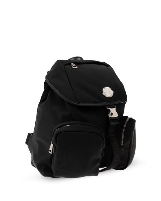Moncler Black Backpack With Logo-Shaped Appliqué