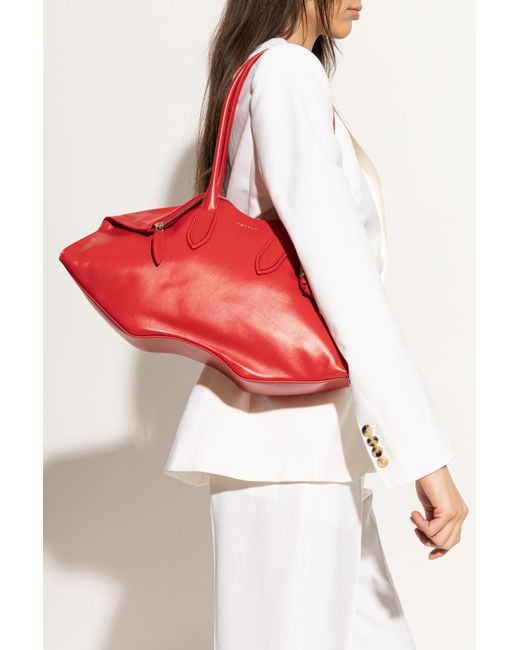 McQueen Red 'Manta' Shoulder Bag