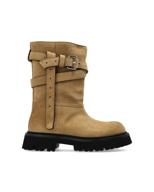 Moschino Natural Suede Ankle Boots