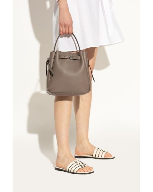 Tory Burch Brown "Romy" Hand-Held Bucket Bag