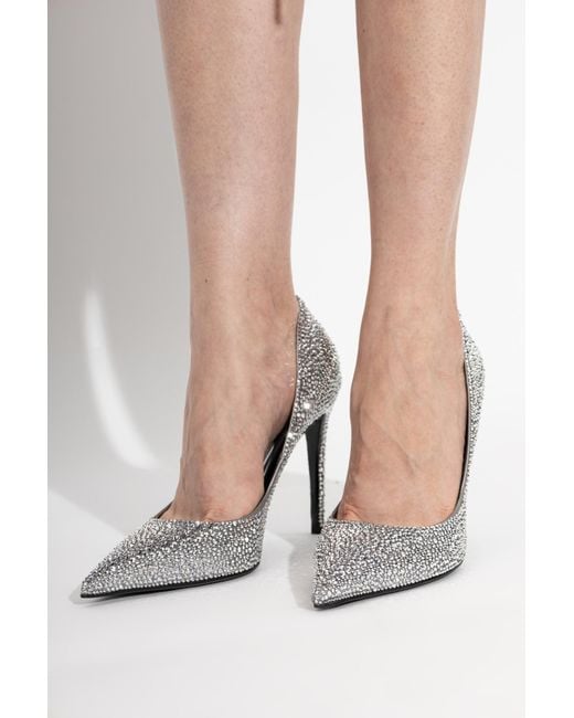 McQueen White 'Skull' Heeled Shoes