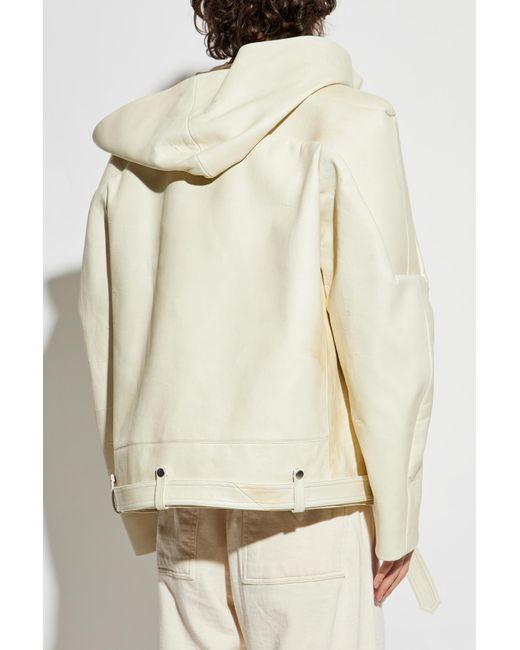 Rick Owens Natural Leather Jacket Stooges for men