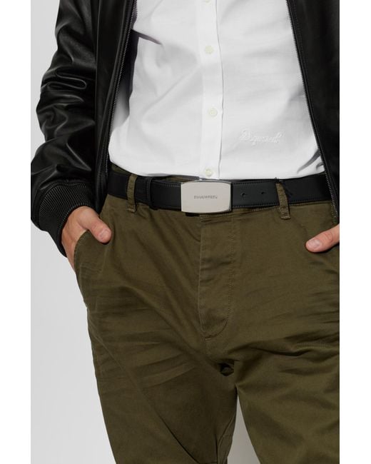 DSquared² Black Leather Belt for men