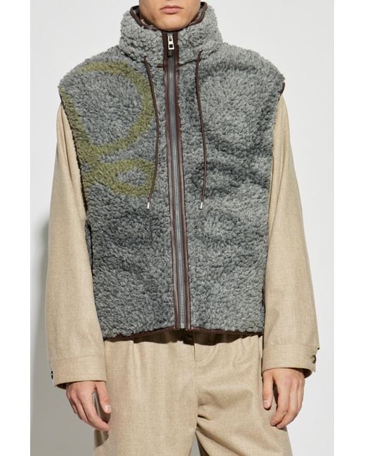 Loewe Natural Vest With A Collar Tightened With Drawstrings for men