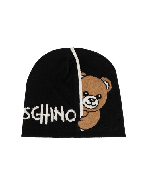 Moschino Black Cap With Logo