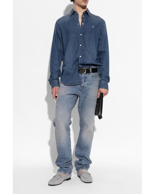 Versace Blue Loafers Type Shoes for men