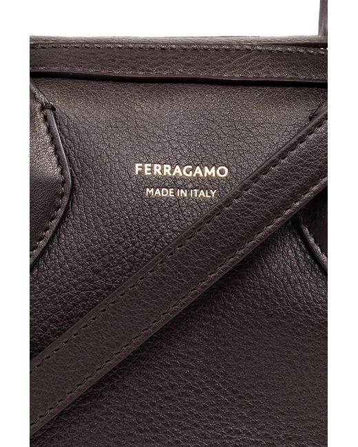 Ferragamo Gray Shoulder Bag With Logo