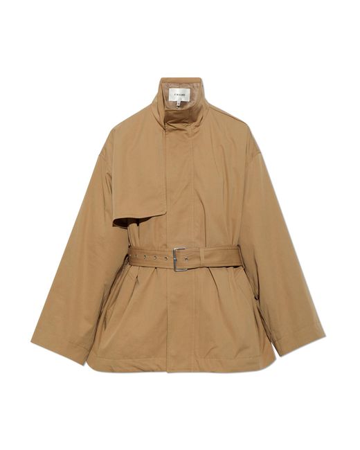 FRAME Natural Short Trench Coat With Belt