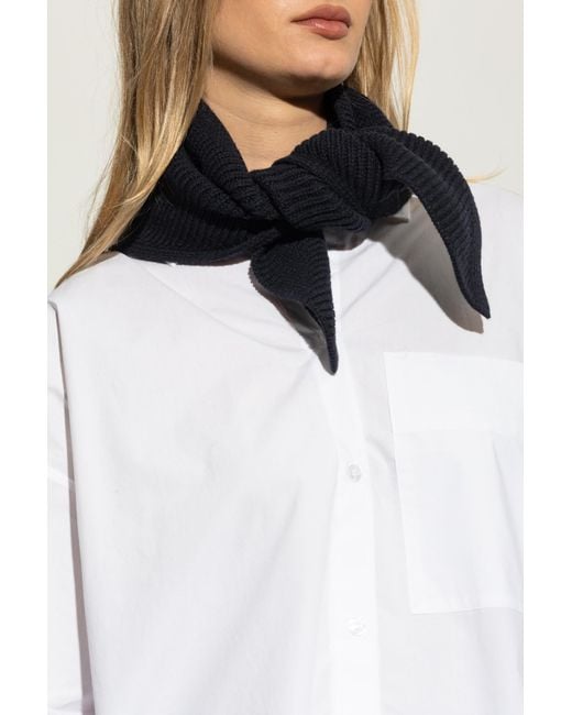 Studio Nicholson Black Wool Scarf 'Pythagoras'