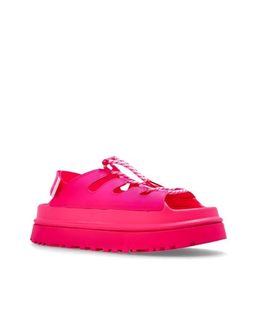 Ugg Pink Platform Sandals 'Goldenglow Toggle'