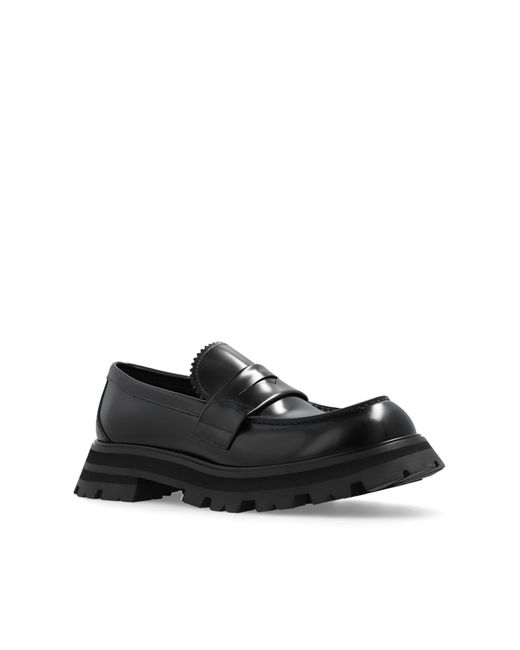 Alexander McQueen Blue Leather Loafers