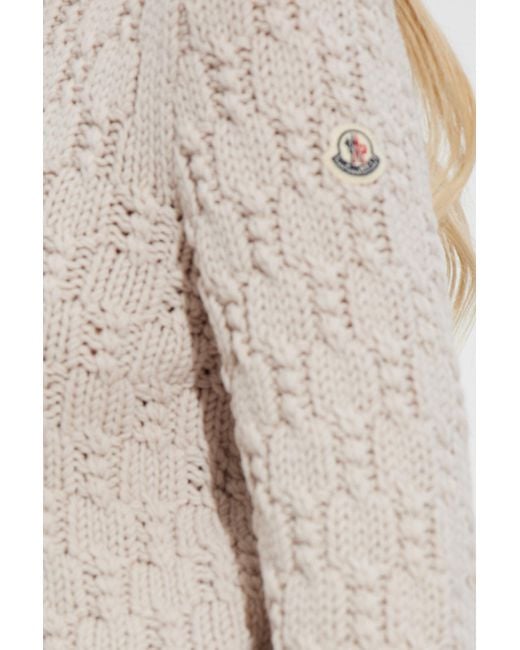 Moncler Natural Sweater With A Decorative Knit