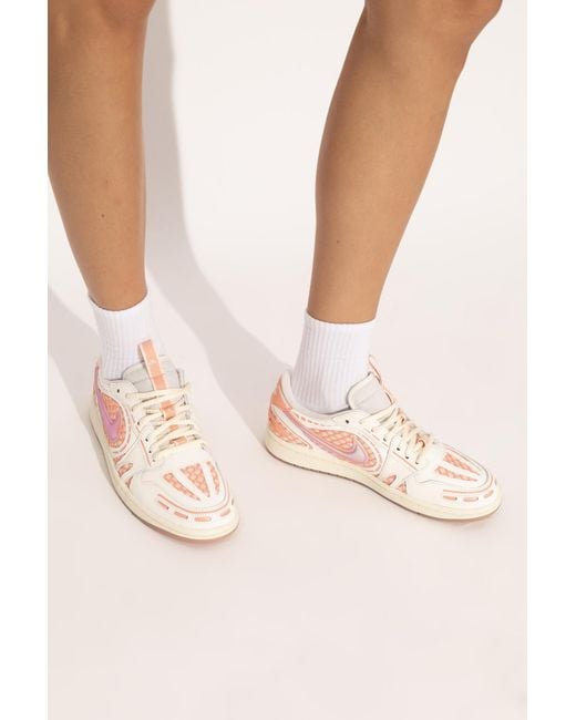 Nike White Sport Shoes "Air Jordan 1 Mm Low V3"
