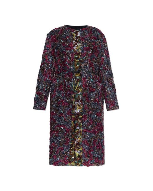 Dries Van Noten Purple 'Rivkam' Coat