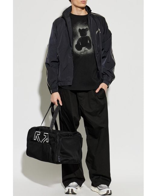 Palm Angels Black T-Shirt With Printed Logo for men