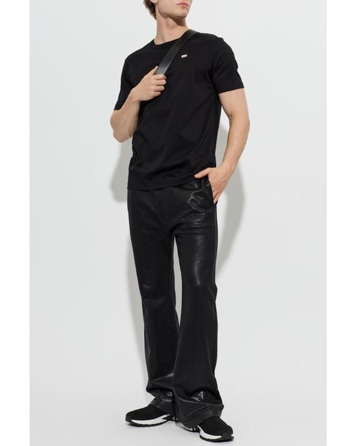 DIESEL Black 'P-Glossy' Trousers for men