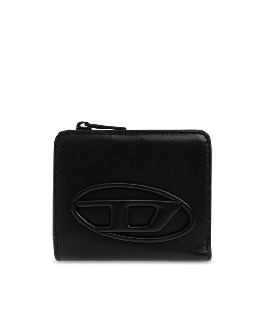 DIESEL Black 'Holi -D Bi Fold Zip' Wallet for men