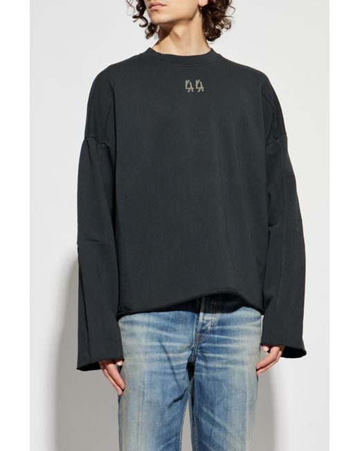 44 Label Group Black Sweatshirt With Logo, for men