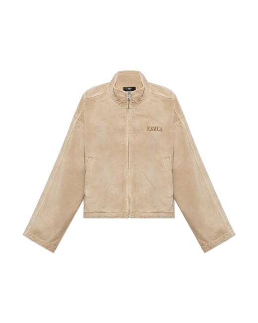 Amiri Natural Denim Jacket With Stand-Up Collar