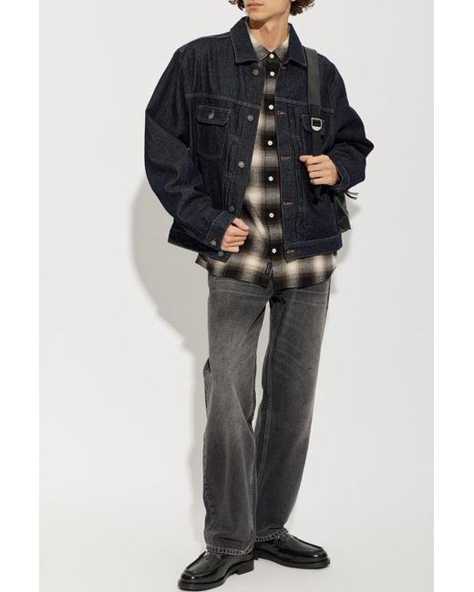 AllSaints Blue 'Union Tigres' Denim Jacket With Pockets for men