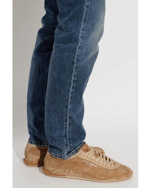 Dolce & Gabbana Brown "Lipari" Suede Sneakers for men
