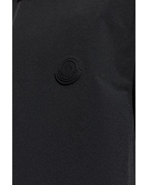 Moncler Black Polo With Logo Patch for men