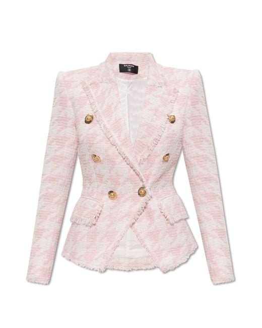 Balmain Pink Tweed Blazer