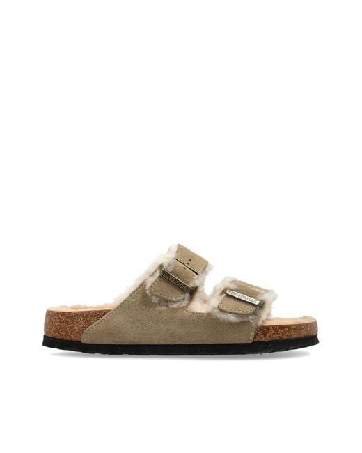 Birkenstock Brown 'Arizona Shearling' Slippers