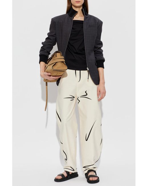 Moschino White High-Waisted Trousers