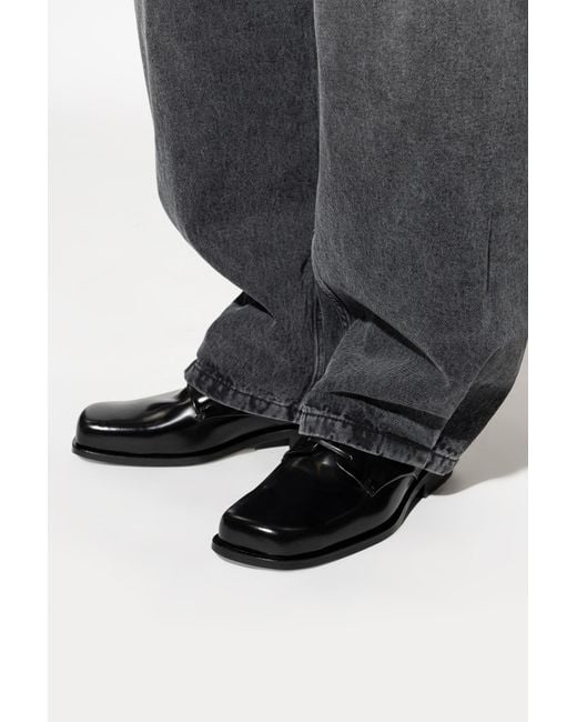 AMI Black Leather Shoes for men