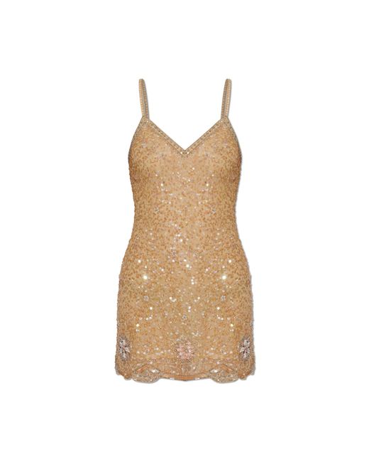 LoveShackFancy Natural 'Lyrika' Sequin Dress