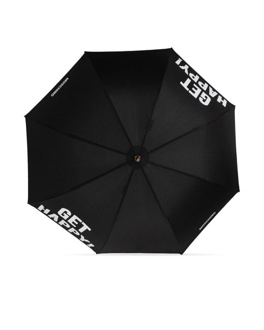 Moschino Black Patterned Umbrella