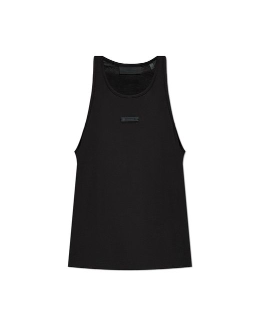 Fear Of God Black Minimalist Sleeveless Logo Top