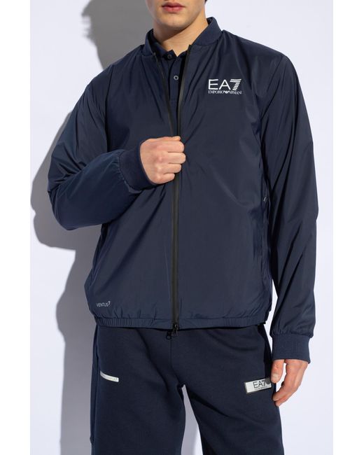 EA7 Blue Jacket With Logo, for men