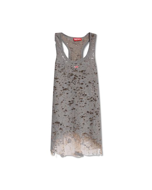 DIESEL Gray 'd-bilson' Sleeveless Mini Dress,